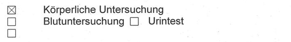 Anordnng körperliche Untersuchung